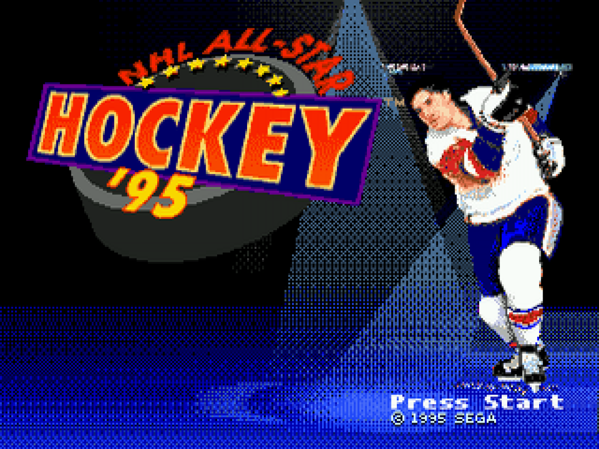 NHL All-Star Hockey 95 title screen for Sega Genesis (GEN) video game