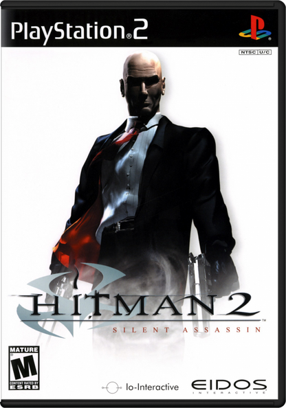 Hitman 2 Silent Assassin PlayStation 2 PS2 for retro video game enthusiasts featuring stealth action gameplay tactical assassination missions disguises strategic infiltration open ended objectives cinematic storytelling and collectible gaming appeal cover art 
