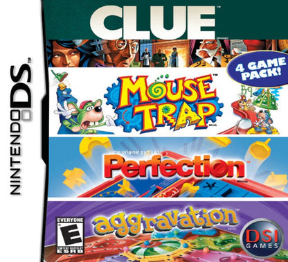 Clue/Mouse Trap/Perfection/Aggravation cover art for Nintendo DS (DS) video game