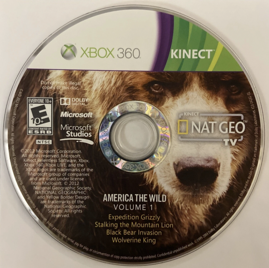 Nat Geo TV for Kinect disc for Xbox 360 (X360) motion-controlled educational adventure video game