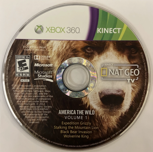 Nat Geo TV for Kinect disc for Xbox 360 (X360) motion-controlled educational adventure video game
