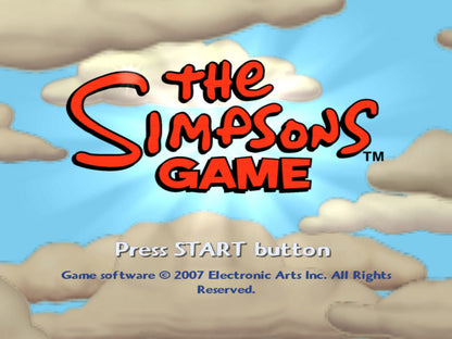 The Simpsons Game – PlayStation 2 (PS2) video game title screen, action-adventure platformer.