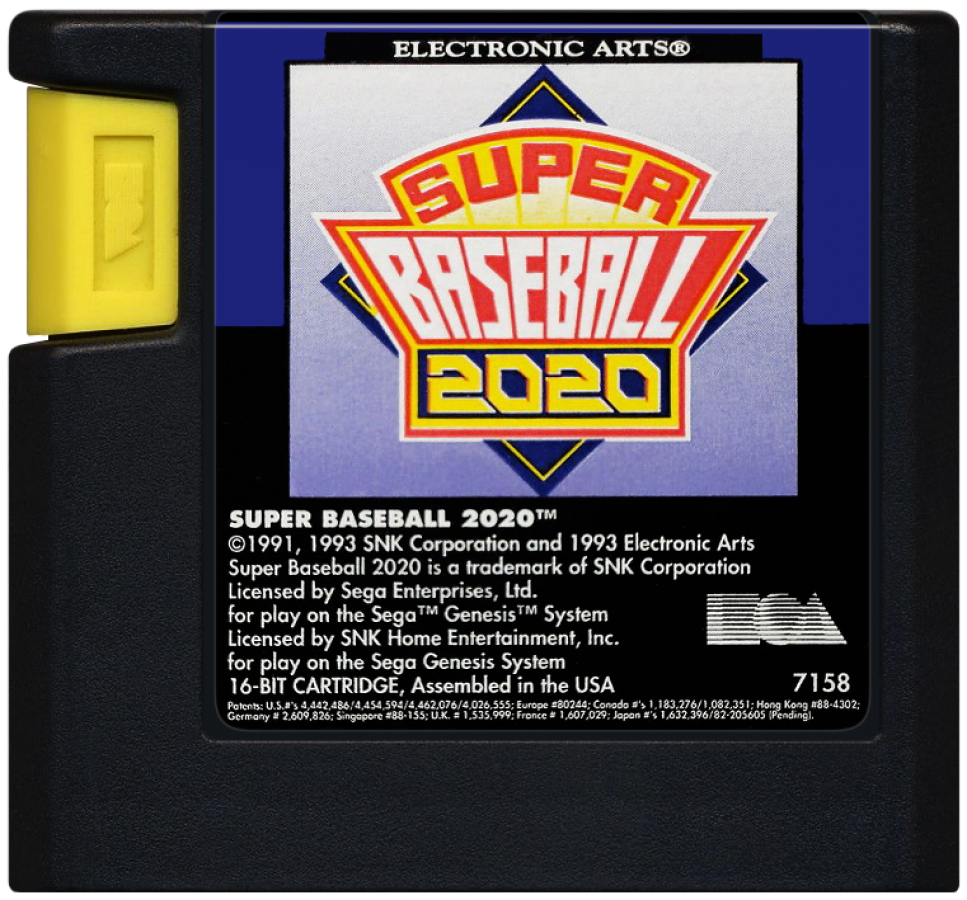 Super Baseball 2020 cartridge for Sega Genesis (GEN) video game