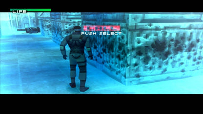 Metal Gear Solid disc from the Greatest Hits collection featuring stealth action gameplay as Solid Snake infiltrates enemy bases with tactical espionage, cinematic storytelling, and puzzle solving on the original PlayStation gameplay 