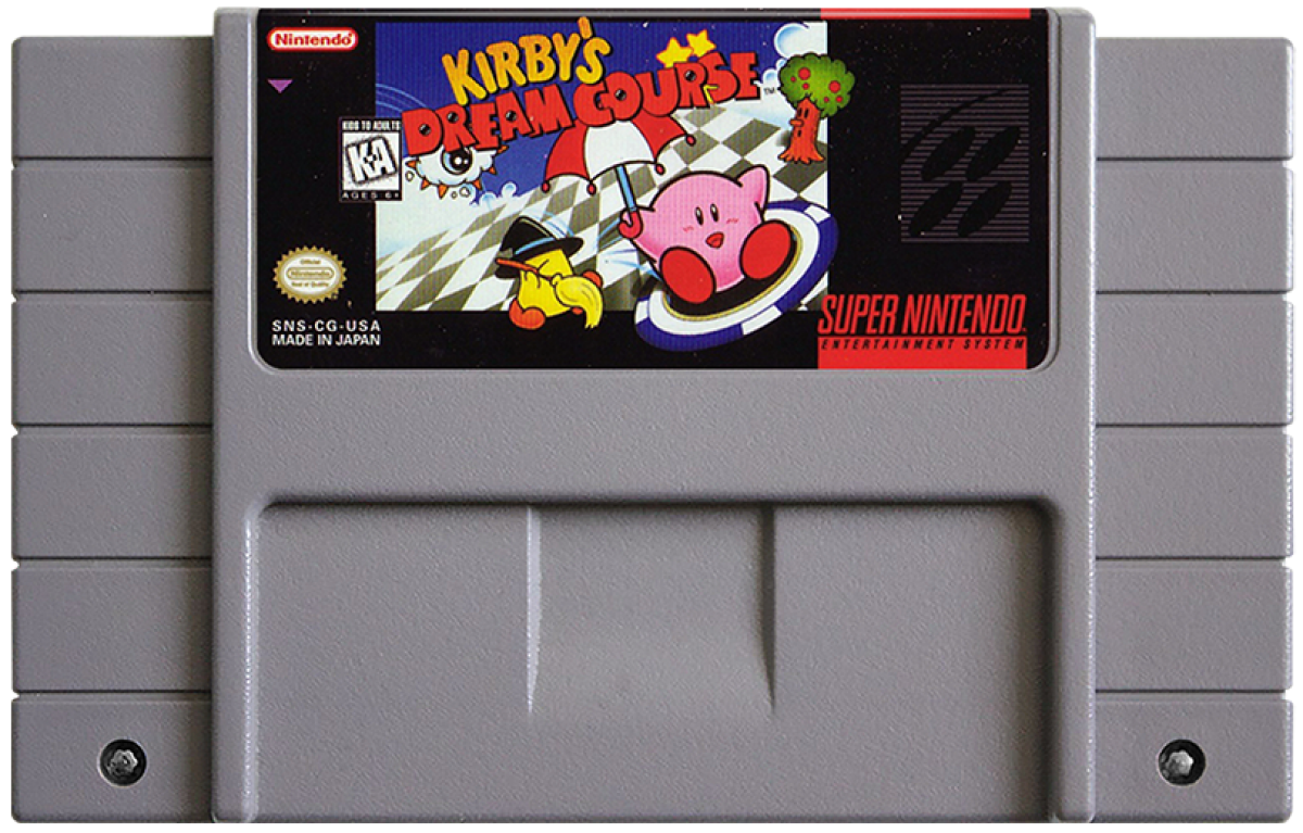 Kirby's Dream Course cartridge for Super Nintendo Entertainment System (SNES) retro video game