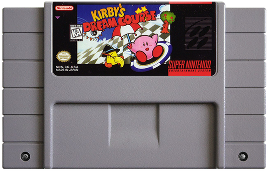 Kirby's Dream Course cartridge for Super Nintendo Entertainment System (SNES) retro video game