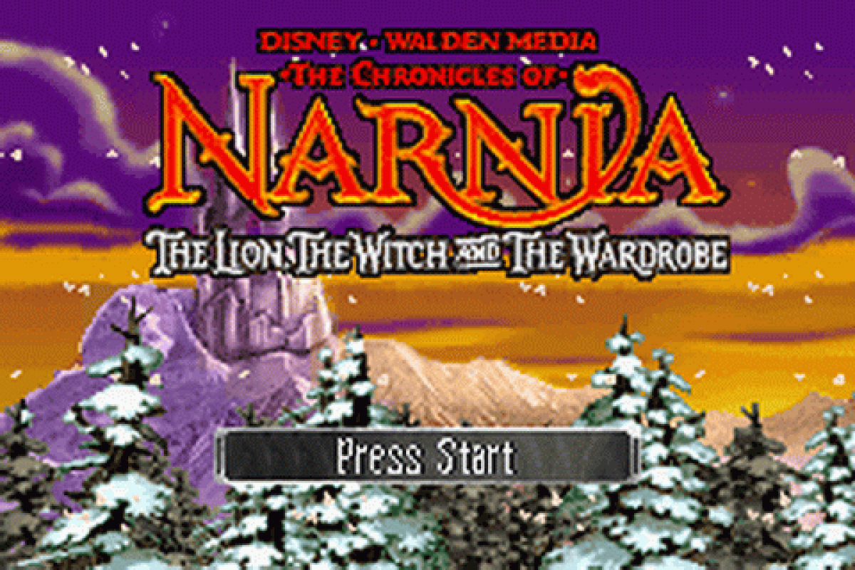 Game Boy Advance The Chronicles of Narnia adventure game start menu