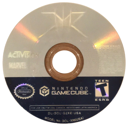 X-Men: The Official Game disc for Nintendo GameCube (GC) superhero action adventure video game