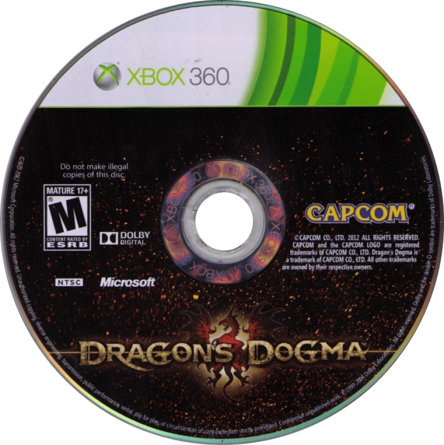 Dragon's Dogma disc for Xbox 360 (X360) action role-playing video game
