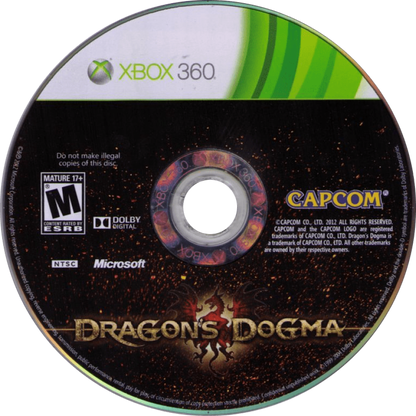 Dragon's Dogma disc for Xbox 360 (X360) action role-playing video game
