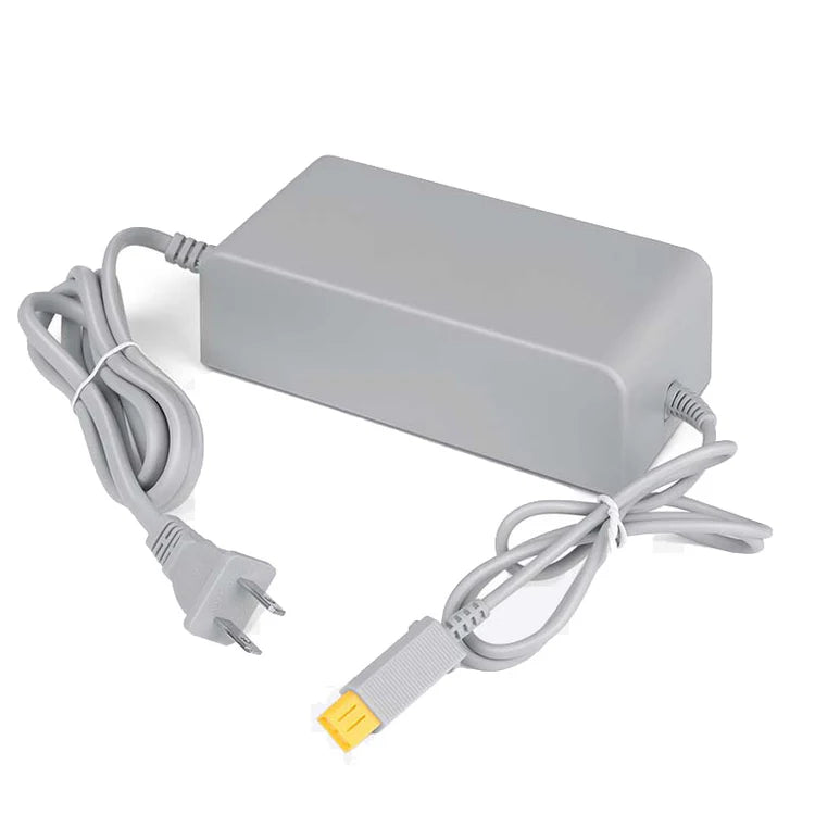 Wii U Console AC Adapter inspired design featuring Nintendo gaming power accessory aesthetic reliable console power supply replacement hardware essential charging connection home gaming setup compatible Wii U system presentation side  