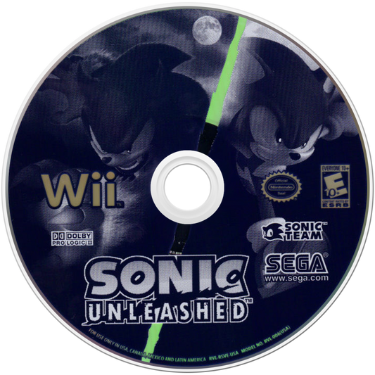 Sonic Unleashed disc art for Nintendo Wii (Wii) video game