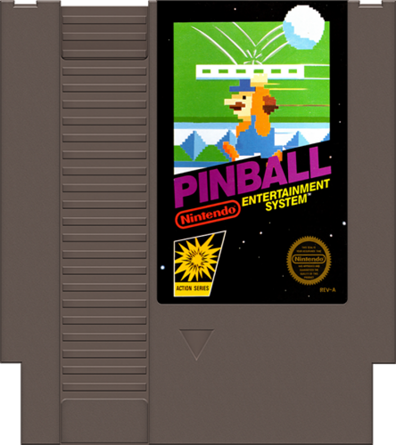 Pinball cartridge for Nintendo Entertainment System (NES) retro video game