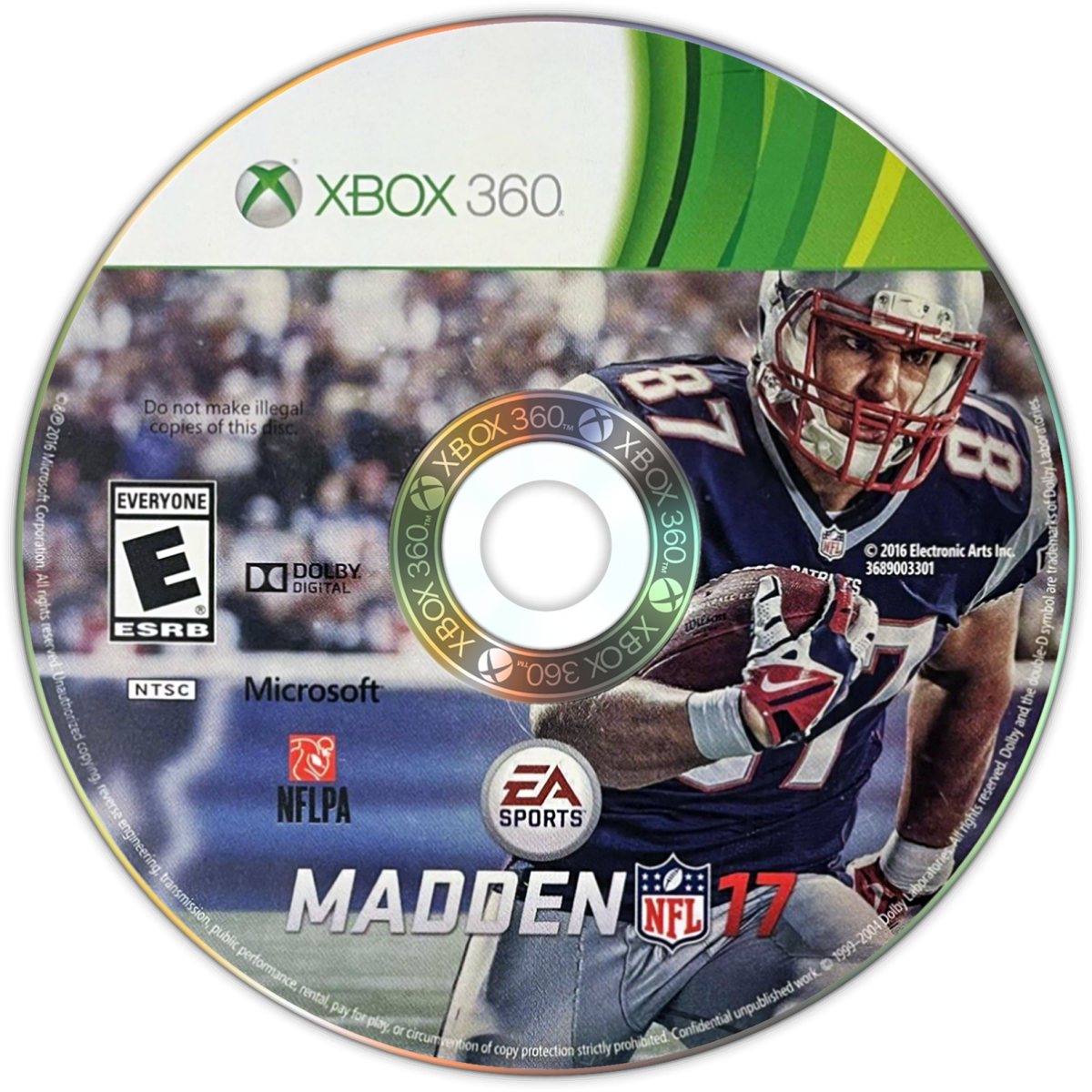 Madden NFL 17 Xbox 360 X360 video game featuring American football sports simulation gameplay NFL teams and players passing plays rushing attacks defensive strategies touchdown scoring quarterback controls play calling franchise mode season competition multiplayer matches realistic football action and classic Xbox 360 sports gaming retro video game collection collectible gaming appeal disc