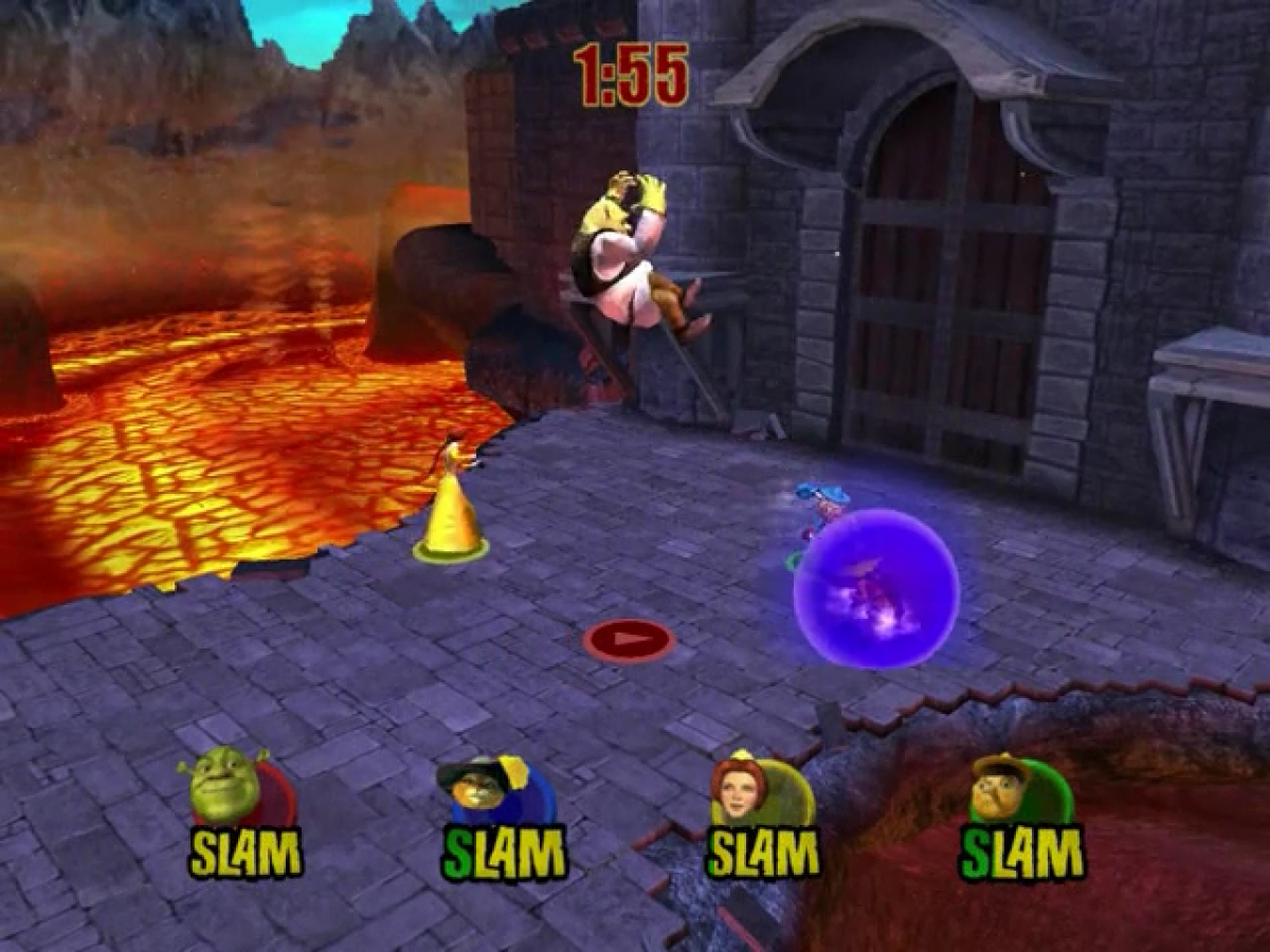 Shrek SuperSlam gameplay for Nintendo GameCube (GC) multiplayer fighting video game