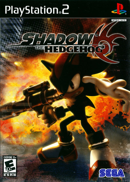Shadow the Hedgehog PlayStation 2 PS2 for retro video game enthusiasts featuring action platforming gameplay high speed exploration third person shooting branching story paths multiple endings iconic Sonic universe adventure and collectible gaming appeal front cover