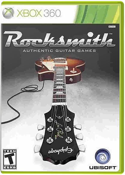 Rocksmith cover art for Xbox 360 (X360) music rhythm guitar simulation video game