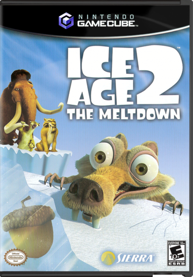 Ice Age 2 The Meltdown GameCube GC video game, action adventure, platformer gameplay, animated movie tie-in, family-friendly, Nintendo GameCube title front cover