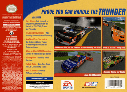 Nascar 2000 back cover art for Nintendo 64 N64 video game