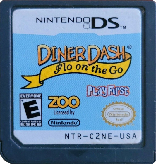 Diner Dash Flo on the Go Nintendo DS video game, time management puzzle gameplay, casual arcade fun, handheld console title cartridge