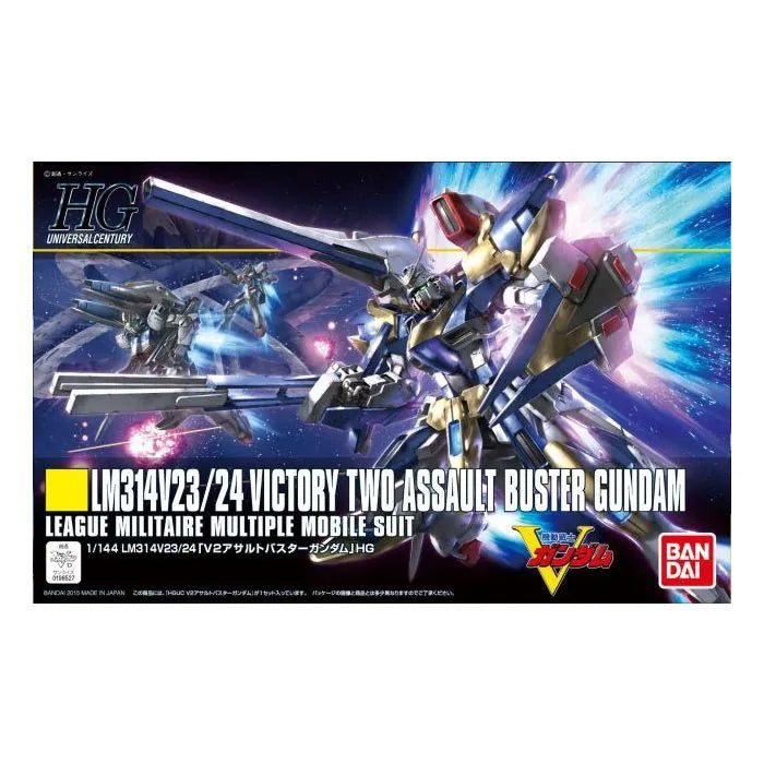 LM314V23/24 V2 Assault Buster Gundam HGUC 1/144 Model Kit – Bandai High Grade Universal Century 1/144 scale plastic model kit from Mobile Suit Victory Gundam featuring the V2 Assault Buster configuration with detailed box art