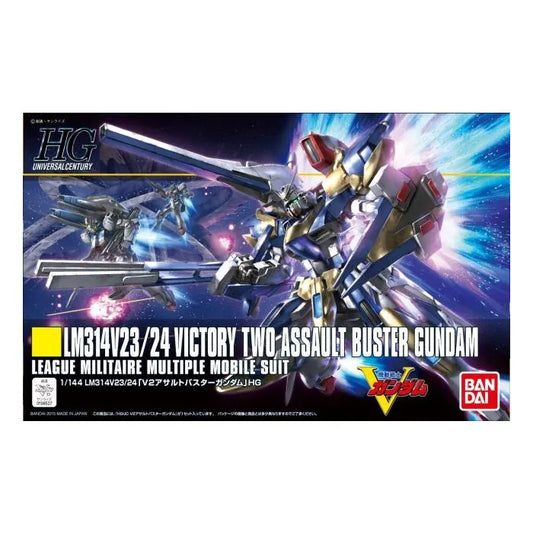 LM314V23/24 V2 Assault Buster Gundam HGUC 1/144 Model Kit – Bandai High Grade Universal Century 1/144 scale plastic model kit from Mobile Suit Victory Gundam featuring the V2 Assault Buster configuration with detailed box art