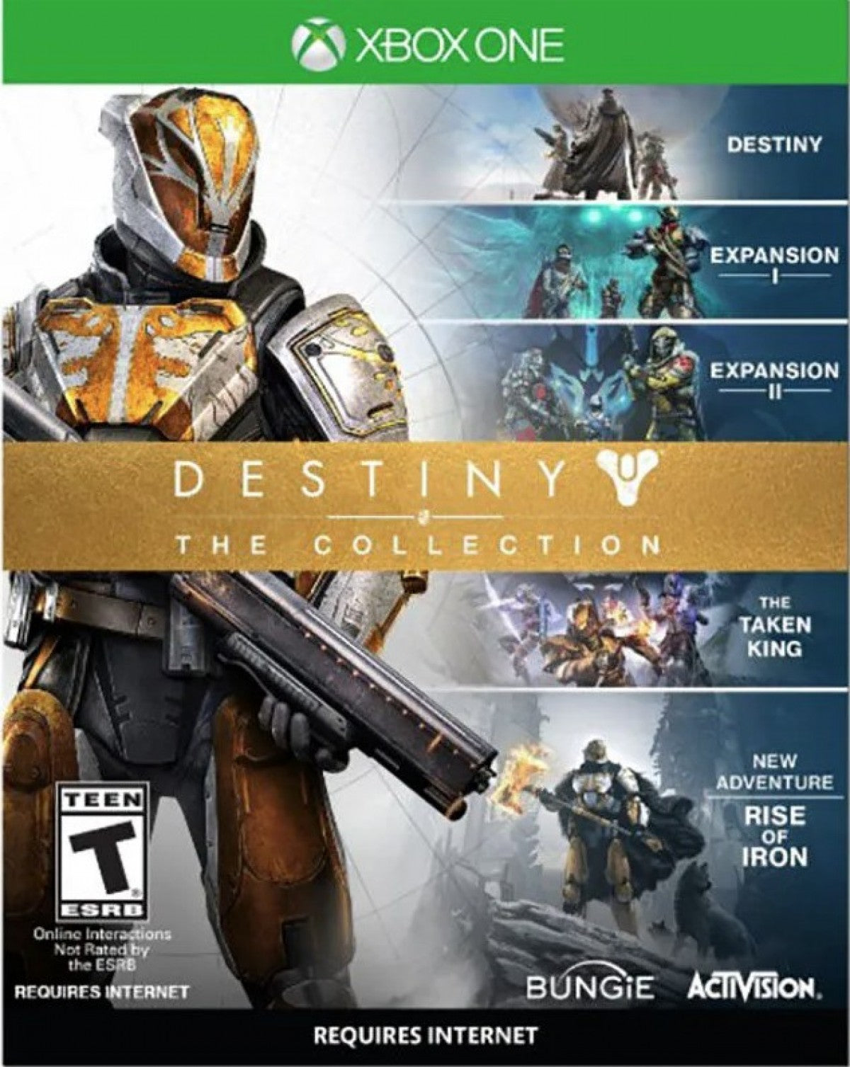 Destiny: The Collection – Xbox One (XONE) cover art for sci-fi online first-person shooter bundle with all major expansions.