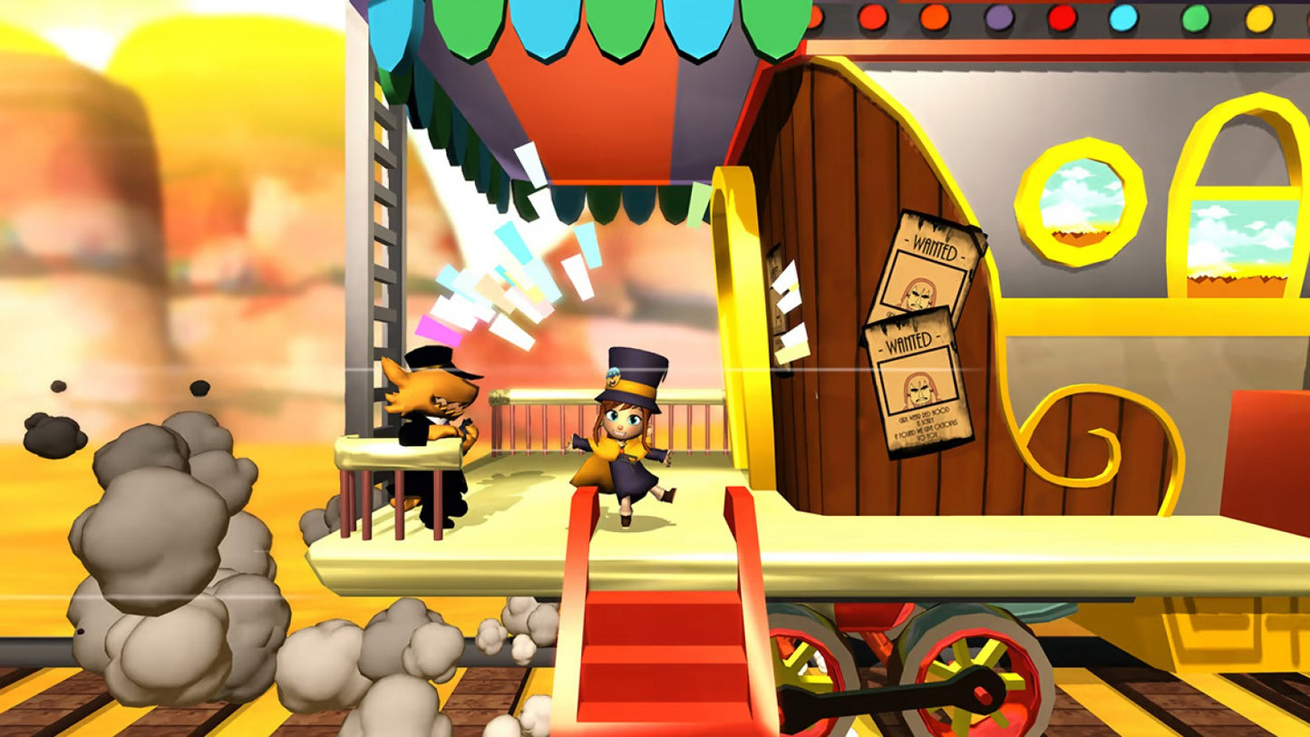 A Hat in Time for Nintendo Switch 3D platformer adventure game featuring Hat Kid colorful worlds collectible time pieces platforming challenges and cartoon style gameplay