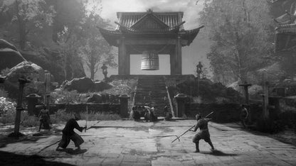 Trek to Yomi Nintendo Switch inspired design featuring cinematic samurai action adventure aesthetic black and white film inspired visuals side scrolling sword combat atmospheric storytelling feudal Japan setting emotional journey driven gameplay and stylized presentation gameplay 