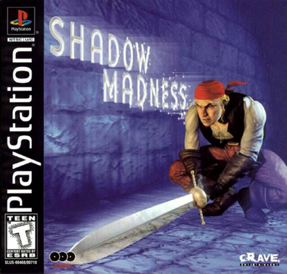 Shadow Madness PlayStation PS1 for role playing video game fans featuring turn based combat fantasy adventure exploration character progression party based battles mysterious storyline challenging enemies cinematic storytelling and classic PlayStation JRPG gameplay collectible gaming appeal cover art