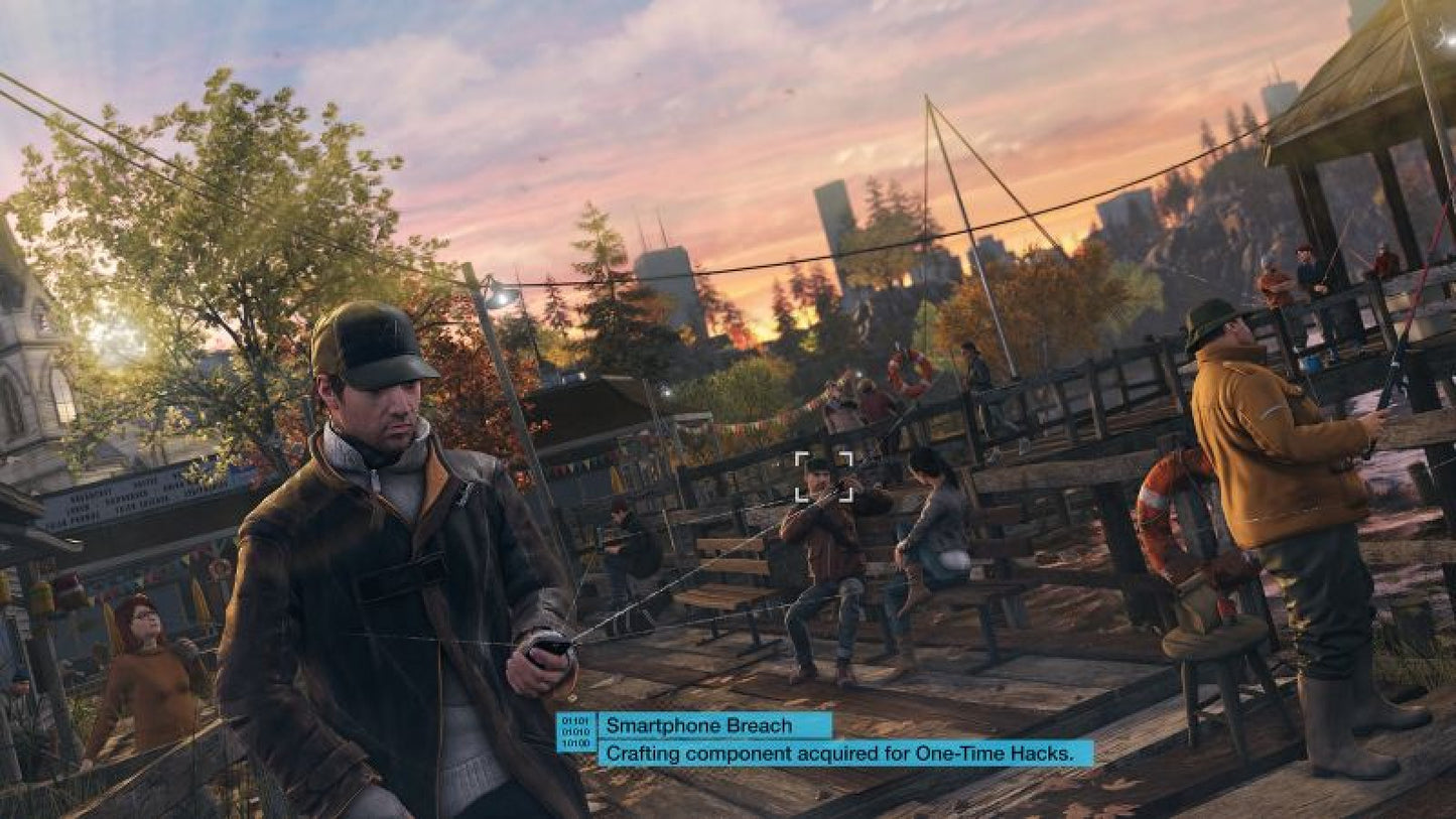 Watch Dogs Platinum Hits Xbox 360 inspired design featuring open world hacking action aesthetic futuristic surveillance technology cybercrime gameplay urban Chicago setting stealth combat digital warfare cinematic Ubisoft adventure nostalgic HD era presentation gameplay