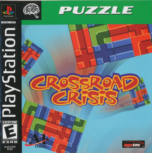 Crossroad Crisis PlayStation 1 PS1 video game, action rail shooter, cinematic quick-time event gameplay, classic console title front cover