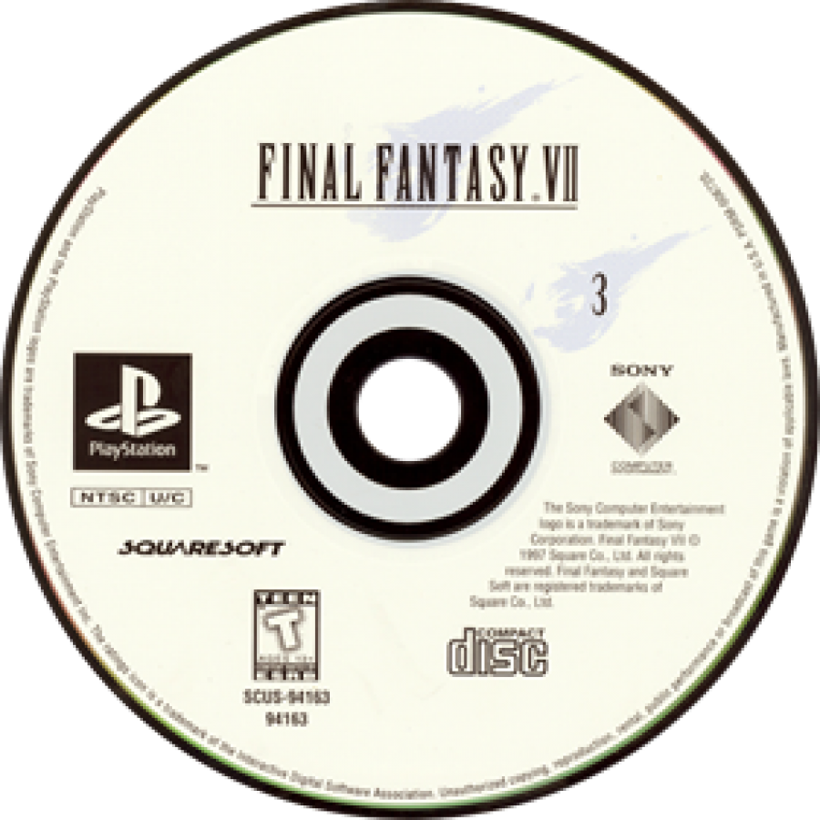 Final Fantasy VII Disc 3 for PlayStation 1 (PS1) retro video game
