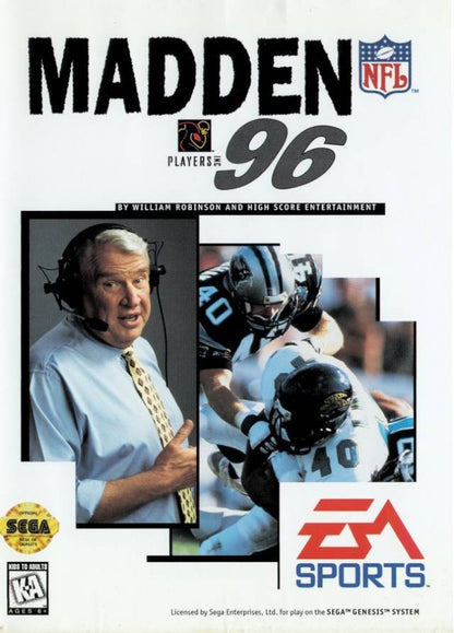 Madden NFL 96 cover art for Sega Genesis (GEN) video game