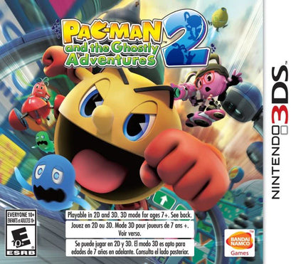 Pac-Man and the Ghostly Adventures 2 cover art for Nintendo 3DS (3DS) action platformer video game