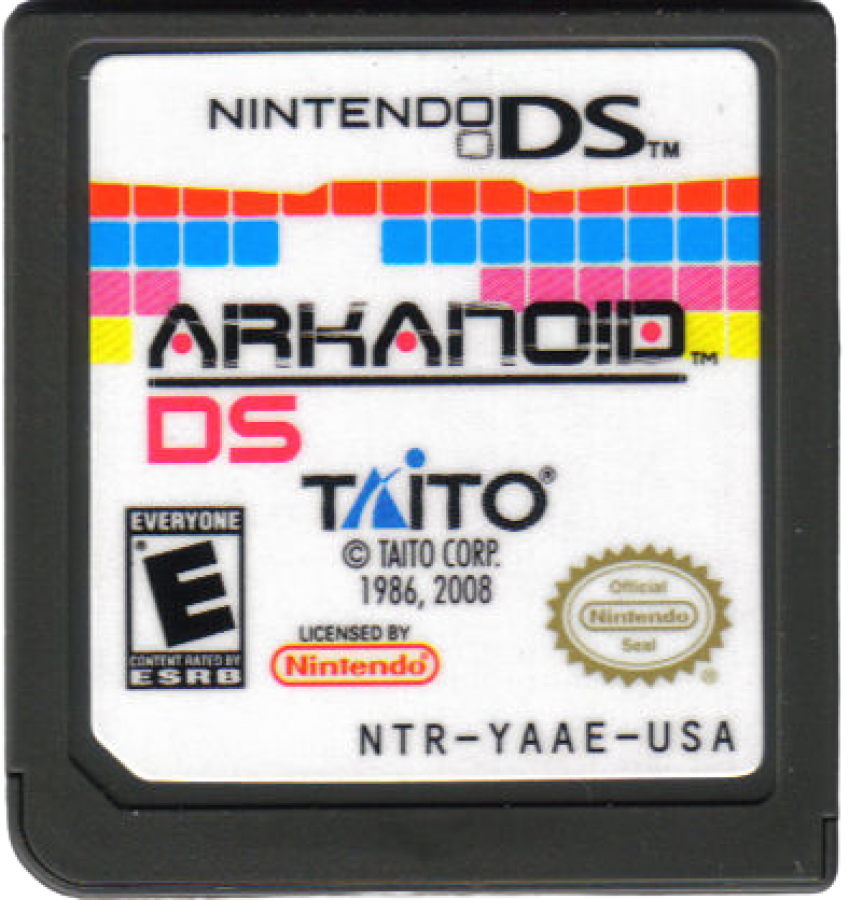 Arkanoid cartridge for Nintendo DS (DS) classic brick-breaking puzzle video game