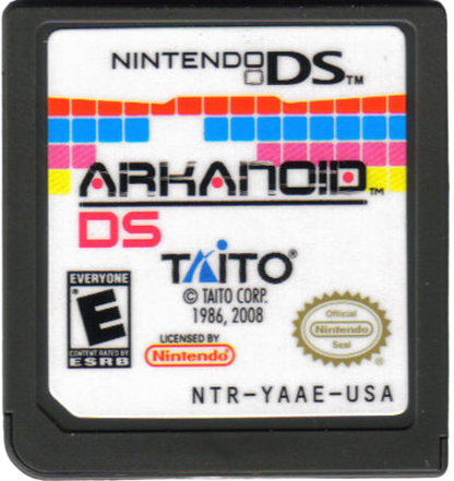 Arkanoid cartridge for Nintendo DS (DS) classic brick-breaking puzzle video game