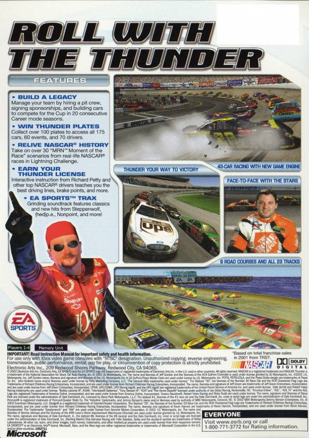 NASCAR Thunder 2003 back cover art for Xbox (XBOX) video game