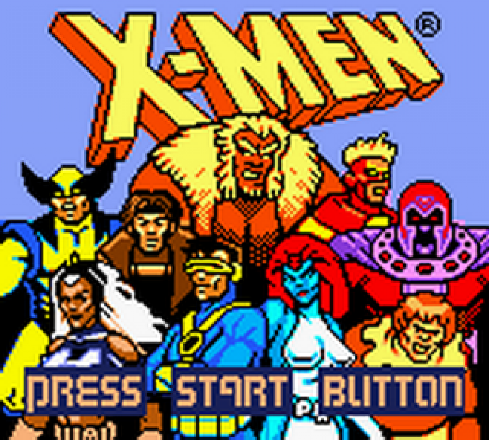 X-Men Mutant Academy Game Boy Color GBC handheld fighting game featuring Marvel comic book characters Wolverine Cyclops Storm and Magneto with special moves combo attacks and versus mode portable adaptation of the console title main menu title screen