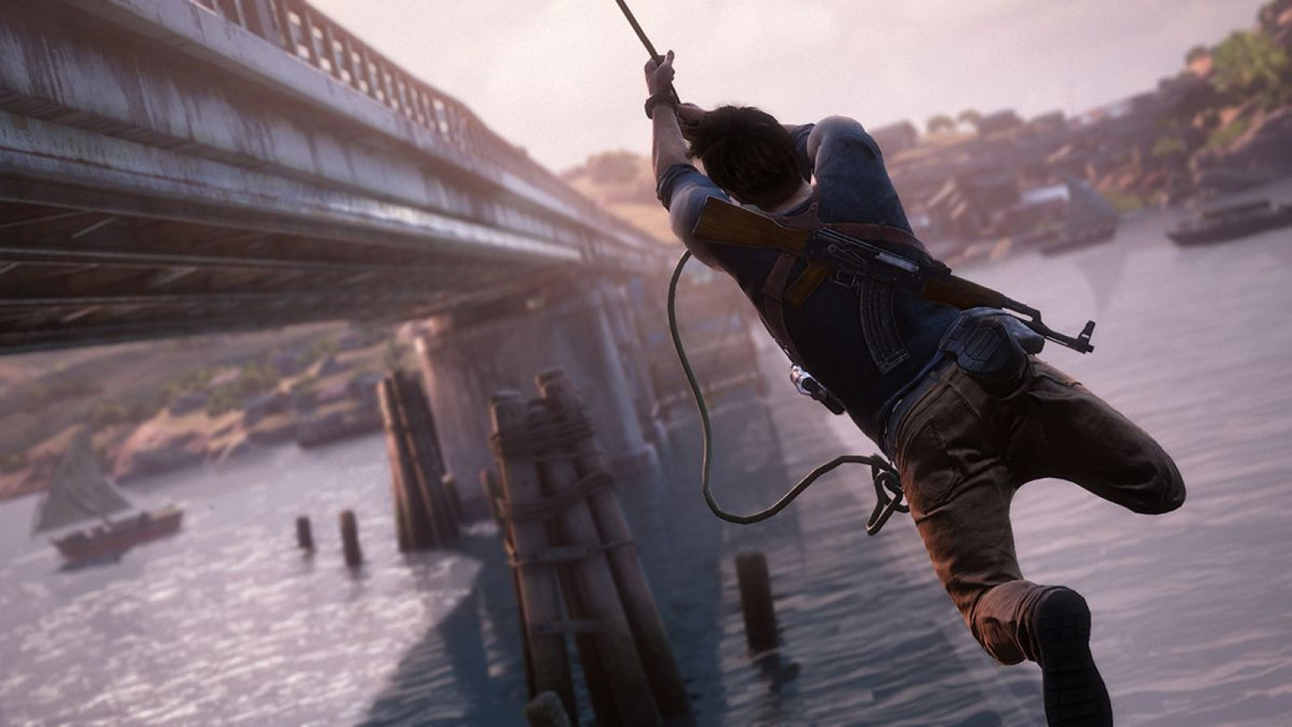 Uncharted 4: A Thief's End [Not for Resale] for PlayStation 4 (PS4) at Gamers INC, featuring Nathan Drake’s final cinematic adventure with breathtaking set pieces, refined third-person action, and a globe-trotting treasure hunt filled with puzzles, stealth, and explosive storytelling in a special retail promo edition copy gameplay screenshot