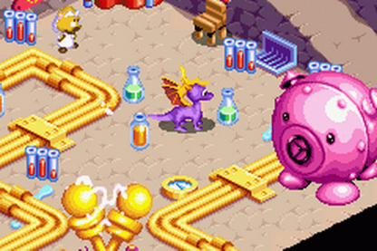 Spyro Attack of the Rhynocs Game Boy Advance GBA for retro video game enthusiasts featuring action adventure platforming gameplay colorful fantasy worlds dragon abilities exploration puzzle solving memorable characters and collectible gaming appeal gameplay 