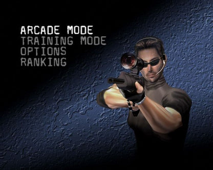 Silent Scope – PlayStation 2 (PS2) video game gameplay, arcade light-gun shooter.