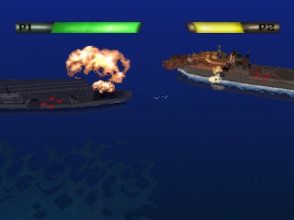 Battle Stations gameplay for PlayStation 1 (PS1) ship battle video game.