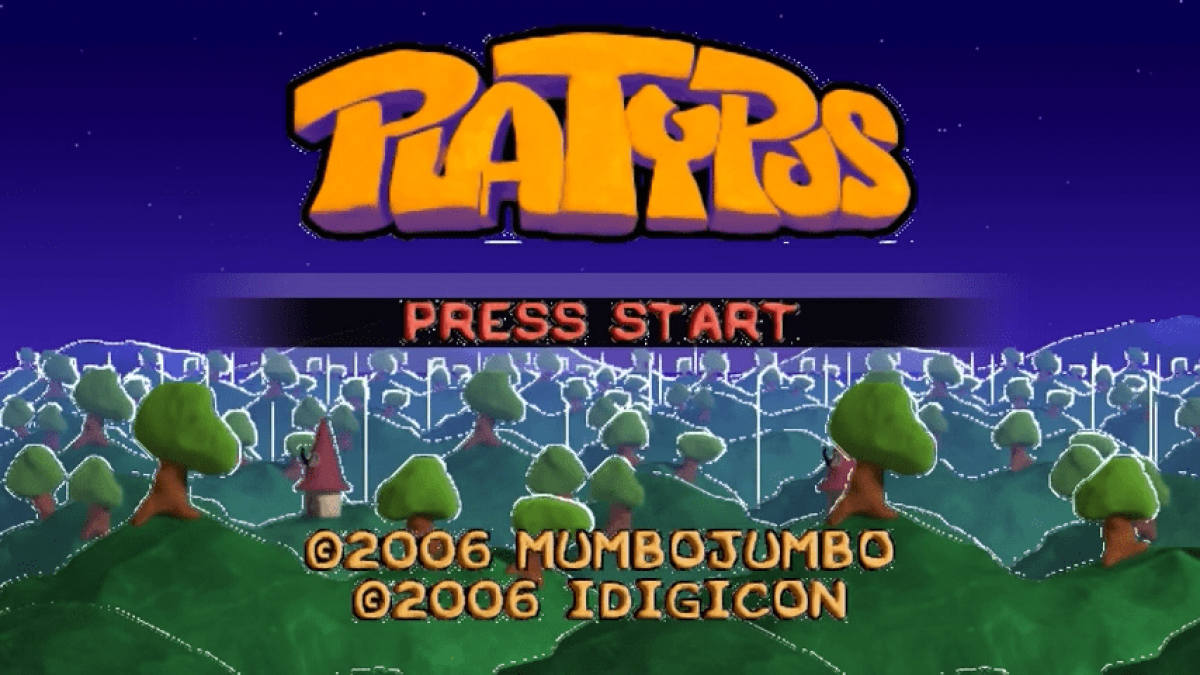 Platypus PlayStation Portable PSP inspired design featuring claymation style shoot em up gameplay aesthetic colorful handcrafted visuals side scrolling aerial combat whimsical enemy encounters arcade action challenges and portable retro gaming presentation gameplay 
