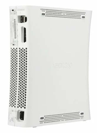 White Xbox 360 home gaming console back view