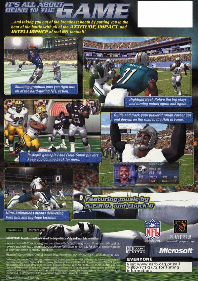 NFL Fever 2002 back cover art for Xbox (XBOX) video game