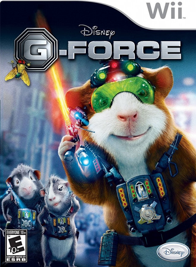 Disney’s G‑Force cover art for Nintendo Wii action‑platform adventure starring a high‑tech team of elite guinea pigs on a secret mission, featuring fast‑paced combat, gadgets, and puzzle‑driven exploration inspired by the film