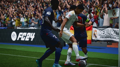 EA Sports FC 24 PlayStation 5 game featuring realistic soccer simulation, updated teams, and next-gen gameplay screenshot
