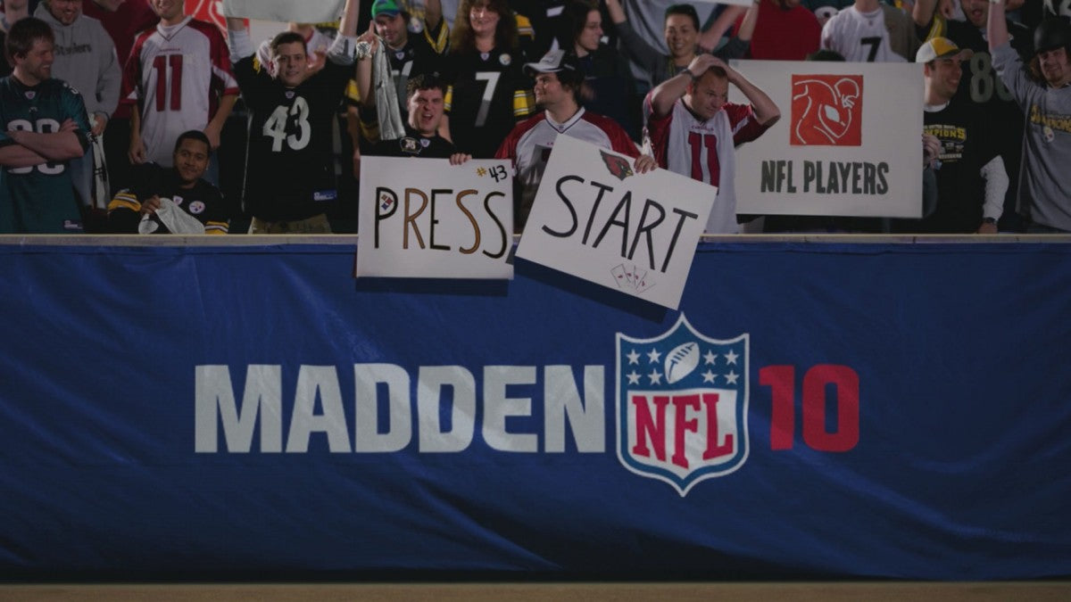 Madden NFL 10 start screen for Xbox 360 (X360) sports football video game