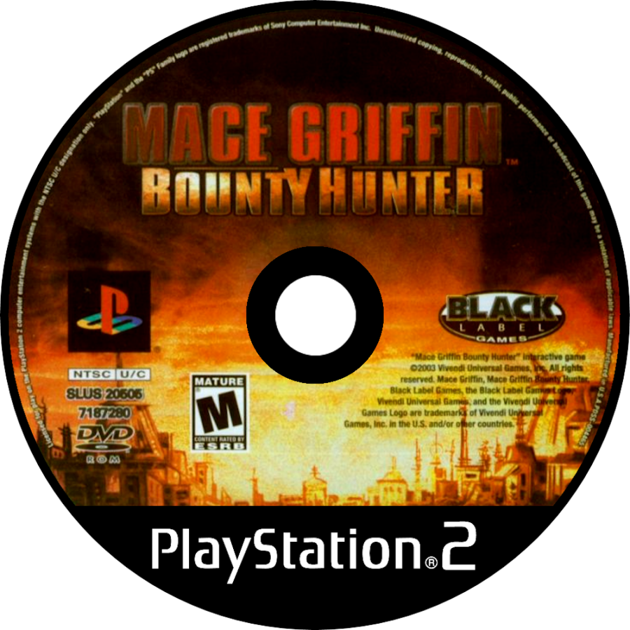 Mace Griffin: Bounty Hunter disc art for Playstation 2 (PS2) video game